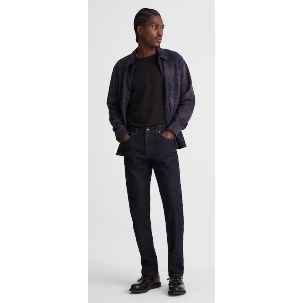 Madewell Men's Dark Wash Blue Denim Jeans Athletic Slim Tapered 5-Pocket
